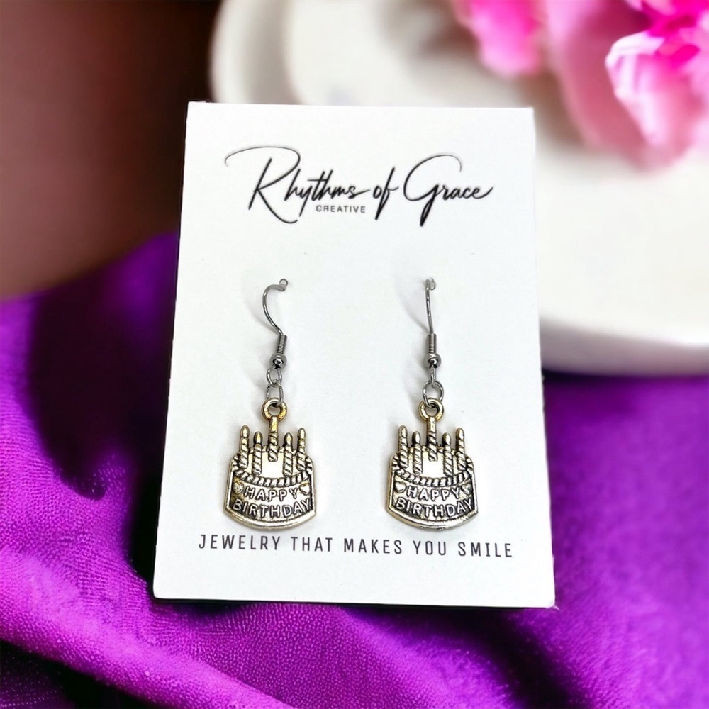 Sparkle & Celebrate: Happy Birthday Cake Earrings for the Birthday Queen! 🎂NWT